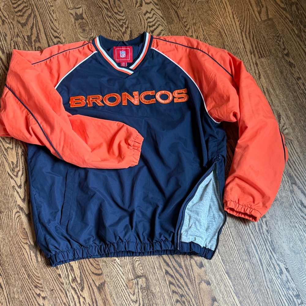 Denver Bronco Navy and Orange Pullover